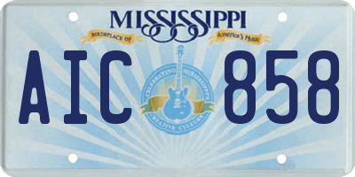 MS license plate AIC858