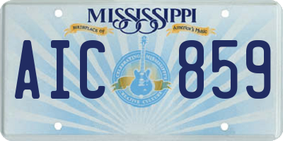 MS license plate AIC859