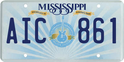 MS license plate AIC861