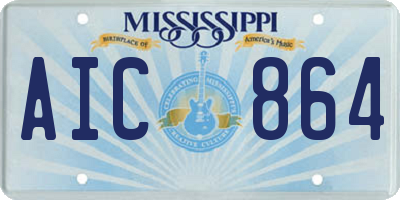 MS license plate AIC864