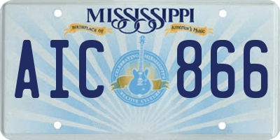 MS license plate AIC866