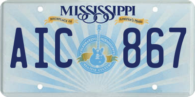 MS license plate AIC867