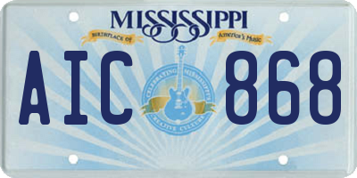 MS license plate AIC868
