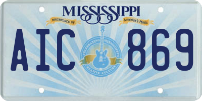 MS license plate AIC869