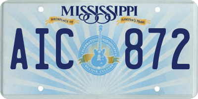 MS license plate AIC872