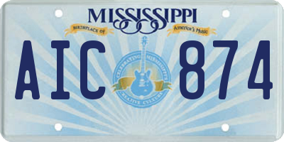 MS license plate AIC874
