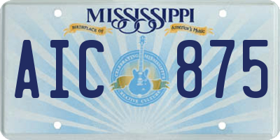 MS license plate AIC875