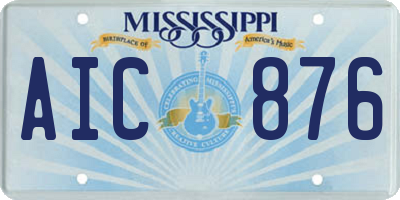 MS license plate AIC876