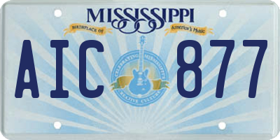 MS license plate AIC877