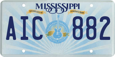 MS license plate AIC882