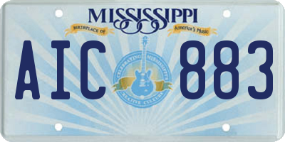 MS license plate AIC883