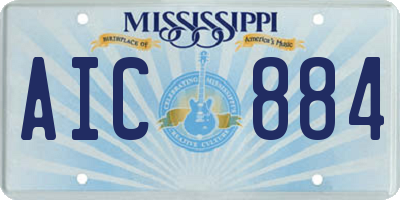 MS license plate AIC884