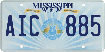 MS license plate AIC885