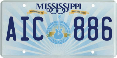 MS license plate AIC886