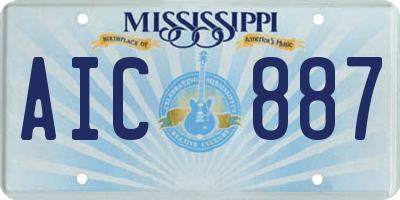 MS license plate AIC887