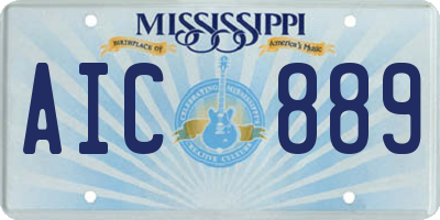 MS license plate AIC889