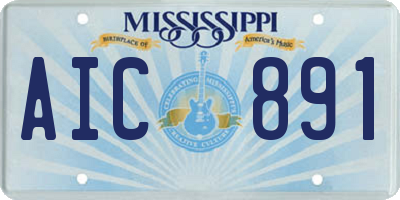 MS license plate AIC891