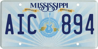 MS license plate AIC894