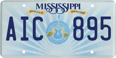 MS license plate AIC895