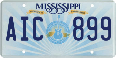 MS license plate AIC899