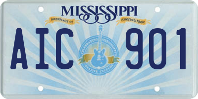 MS license plate AIC901