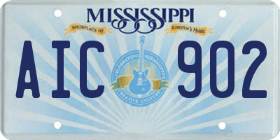 MS license plate AIC902
