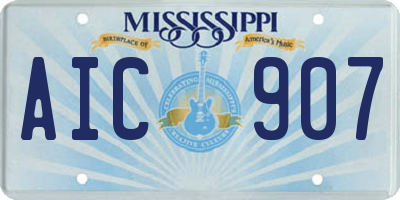 MS license plate AIC907