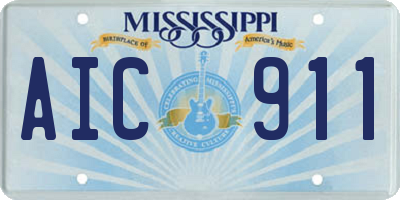 MS license plate AIC911