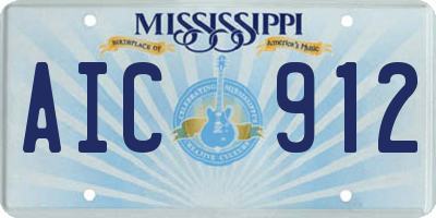 MS license plate AIC912