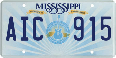 MS license plate AIC915