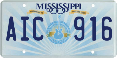 MS license plate AIC916