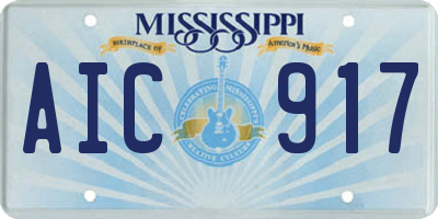 MS license plate AIC917