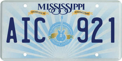 MS license plate AIC921