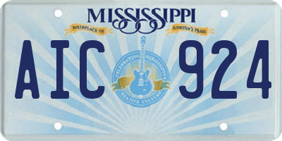 MS license plate AIC924
