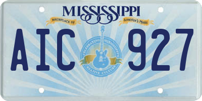 MS license plate AIC927