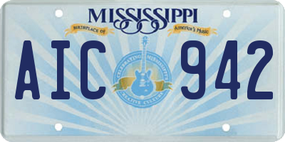 MS license plate AIC942