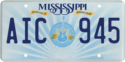 MS license plate AIC945