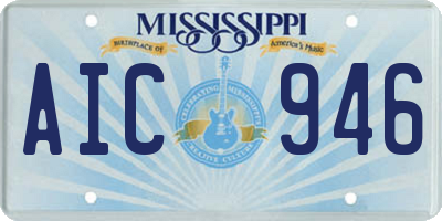 MS license plate AIC946