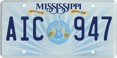 MS license plate AIC947