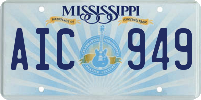 MS license plate AIC949