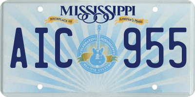 MS license plate AIC955