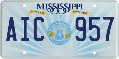MS license plate AIC957