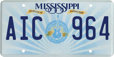 MS license plate AIC964