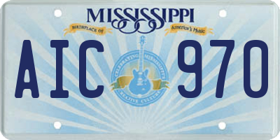 MS license plate AIC970