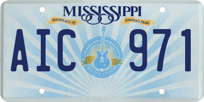 MS license plate AIC971