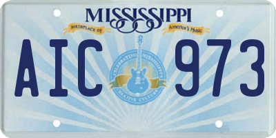 MS license plate AIC973