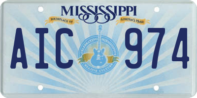 MS license plate AIC974