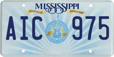 MS license plate AIC975