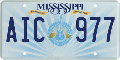 MS license plate AIC977