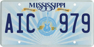 MS license plate AIC979